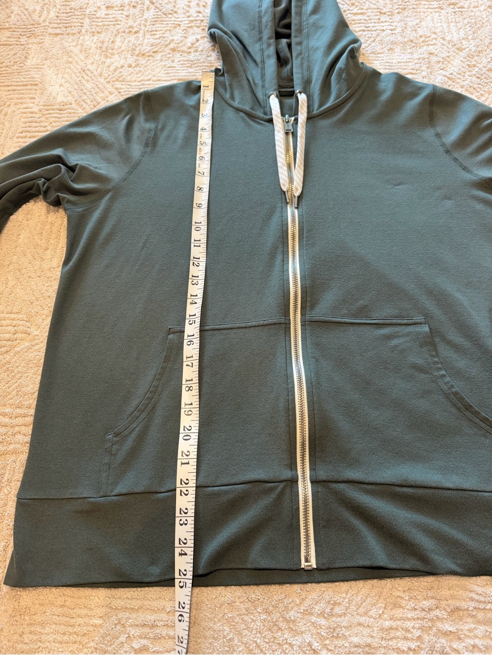 Vuori Olive Green Full-Zip Hoodie Halo Performance Size M-L - Picture 7 of 8